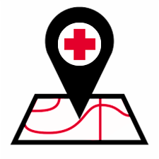 区域医疗资源-地图图标上有指针的地图